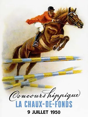 86161 EQUESTRIAN HORSE JUMPING EVENT FENCE Decor Wall Print Poster • $25.95