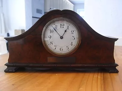 Walnut Antique Mantle Clock   Lovely Shape   Buren  Swiss  • $37.24