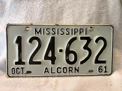 Vintage 1961 Mississippi License Plate Alcorn County • $34.99