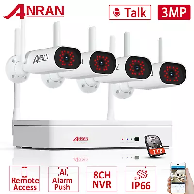 $79.99 • Buy Home Wireless Security Camera System Outdoor 1TB HD 5MP Alarm NVR Audio WiFi 3MP