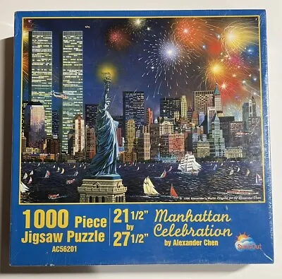 Alexander Chen Manhattan Celebration NYC Twin Tower 1000 Jigsaw Puzzle SEALED • $14.99