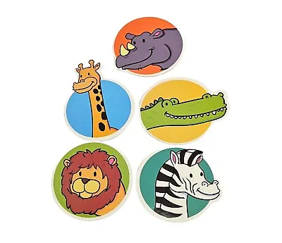 Animals Lot: Five Vinyl Stickers For Children Lion Giraffe Hippo Zebra Gator • $2.19