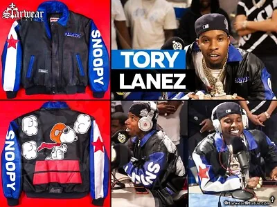 🔥TORY LANEZ Personal Wardrobe Celebrity Owned Rap Hip Hop Snoopy Leather Jacket • $5950