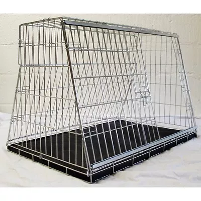 PET WORLD 34  Car Sloping Travel Pet Puppy Dog Crate Cage • £124.95