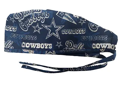 Surgical Scrub Cap Hat Men Chef Painter Cap Blue Dallas Cowboys Fabric • $11