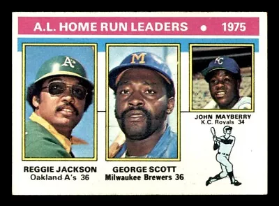 1976 Topps Baseball #194 A.L. Home Run Leaders Jackson EX *d2 • $5