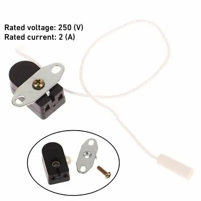 Side Action Pull Cord Switch 2A Miniature Cupboard Wall Light Table Lamp Fitting • £2.65