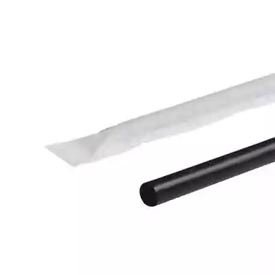 Karat 7.75'' Jumbo Straws (5mm) Paper Wrapped - Black - 12000 Ct C9090 (Black) • $97.50