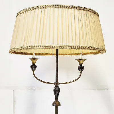 Superb Floor Lamp Vintage French 1950 Brass Golden & Glass 50S 1950S • $4102.95