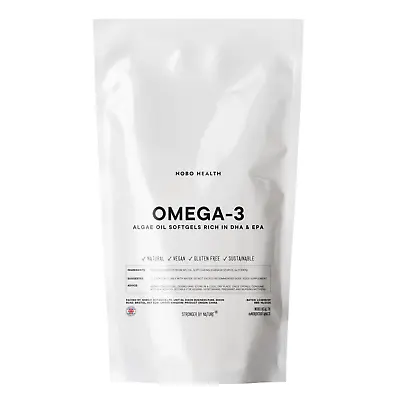 Omega-3 Algae Oil Vegan Softgels 500mg DHA/EPA 100% PURE By NoBo UK • £13.95