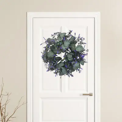 Lavender Wreaths Front Door 11.8  Green Leaves Wreath For Spring Summer All • £7.93