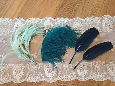 Antique Victorian Edwardian Titanic 19teens Millinery Lot Of 4 Feathers • $25