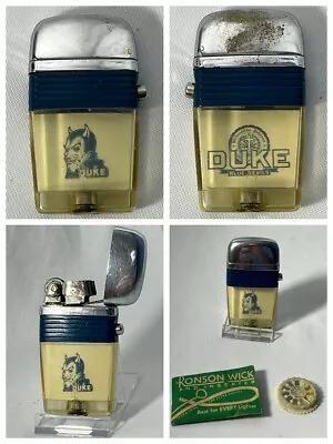 VINTAGE 1960’s Scripto VU-LIGHTER DUKE UNIVERSITY BLUE DEVILS WORKING CONDITION • $29.99