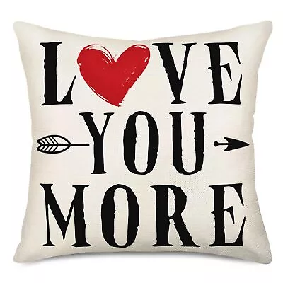 I Love You More Pillow 24x24 Love Pillow Cover Decorative Pillow With Letters... • $21.27