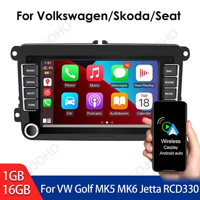 For VW Golf MK5 MK6 Jetta RCD330 Android Apple Carplay Car Stereo Radio GPS NAVI • $119.99