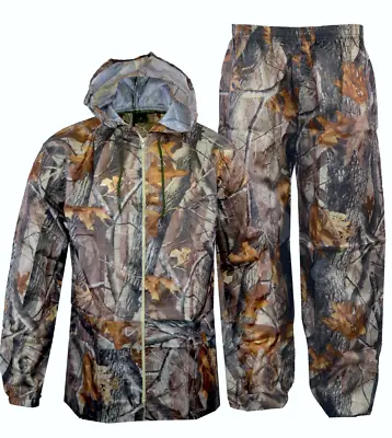Mens Camouflage Camo Fleece Waterproof Hunting Fishing Shooting Army Suit Set • £17.99