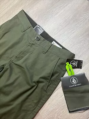 Volcom Chino Pants Men's 32 Frickin Modern Stretch Green 32x32 New • $36