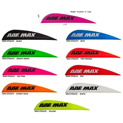 100 AAE Max Stealth 2.6  MIXED COLOR Vanes Blue Hot Pink Red Orange Black White • $15.99