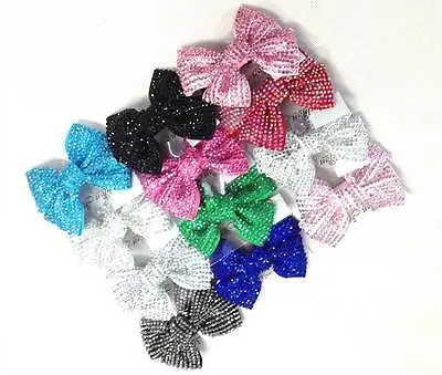£1.99 • Buy  Kids Women Sparkle Glitter Bling Diamante Crystal Bow Hair Clip Side Grip Small