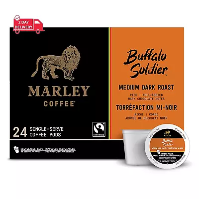 Buffalo Soldier Fairtrade Certified Medium-Dark Roast Coffee Keurig K-Cup Bre • $28.64