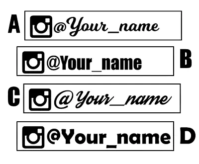 2x Custom Instagram Personalised Name Lettering Car Window Decal Sticker 400mm • $8.99