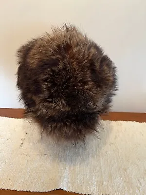 RARE VINTAGE ANTIQUE FUR HAT - Raccoon/Beaver/Mink? • $15