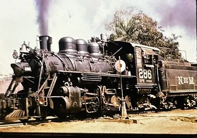 Vtg 35mm Slide Mexican National Railroad  N. De M. Train Steam Engine 286 • $3.99
