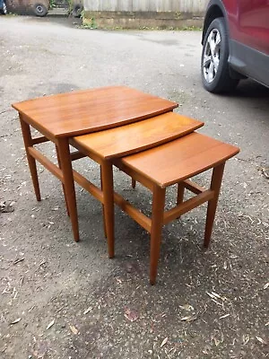 Mid Century Retro Danish Style Teak Nest Of Tables 1960s / 70s • £30