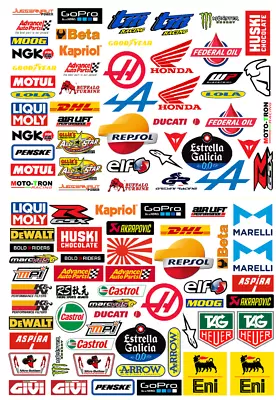 99  Set4  Racing Decals Stickers Drag Race  Nascar MotoGP High Quality Vinyl • $13