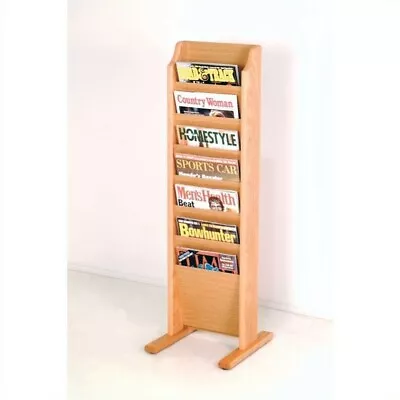 $108.85 • Buy Wooden Mallet Free Standing 7 Pocket Magazine Rack In Light Oak