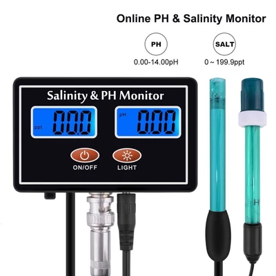 £21.91 • Buy Water Quality Meter Online PH Salinity Monitor Aquarium Seawater Tester 2in1
