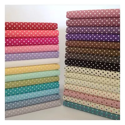 3mm Polka Dot Collection 100% Cotton Fabric Sewing Craft Spots ROSE & HUBBLE • £4.89