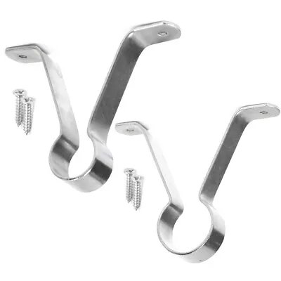 2 CHROME WARDROBE RAIL SUPPORT BRACKETS Small OR Large Rod Centre Fitting Repair • £4.90