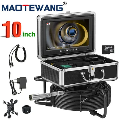 30M 10inch Sewer Drain Pipe Inspection Camera With 512HZ Transmitter 1080P DVR • $385