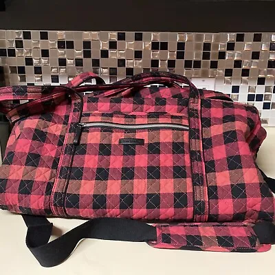 Vera Bradley Large Traveler Duffel Bag - Red Black Buffalo Checker • $35