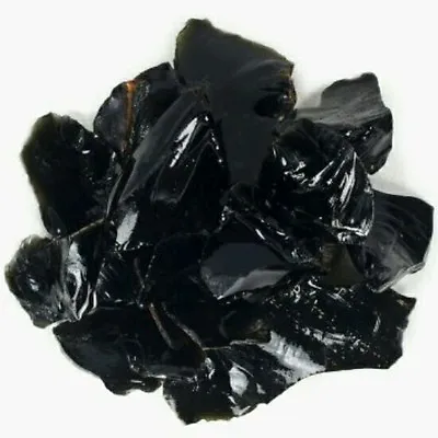 1/2 Lb Rough Black Obsidian Mixed Size Volcanic Glass Tumbling Gem Rock Specimen • $14.99