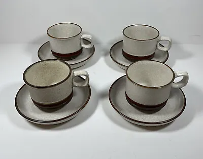 $24.95 • Buy Set Of 4 Denby Potters Wheel Rust Stoneware Cup And Saucer Made In England 