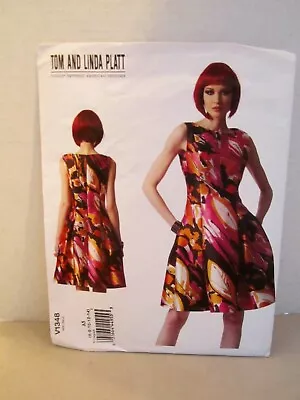 Vogue Tom Linda Platt Designer Dress Pattern 1348 Size 6 8 10 12 14 Uncut • $9.97