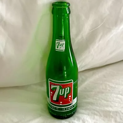 Vintage 7-Up Green Glass Beverages Soda Pop Bottle 7 Fl. Oz. San Diego CA • $6