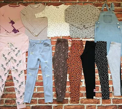 Girls Clothes Bundle 9-10 Years Tops Jeans Dress Leggings Puma Next George Etc • £22