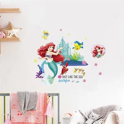Mermaid Wall Stickers Home Decor Kids Room Decal Anime Mural Art • $10.99