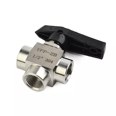 3 Way Ball Valve 304 Stainless Steel BSPP Female Thread Valve For Water • $23.51