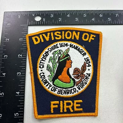 COUNTY OF HENRICO VIRGINIA DIVISION OF FIRE Fire Dept. Patch (Firefighter) 441L • $6.95