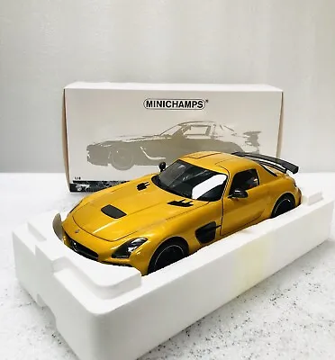 1/18 Minichamps Mercedes Benz SLS AMG BLACK Series Yellow Diecast Limited 300 • $475