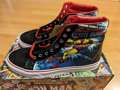 Vans X Marvel Sk8 Hi Iron Man Avengers 2013 Vintage Black/Red US Mens 10 NEW • $299.95