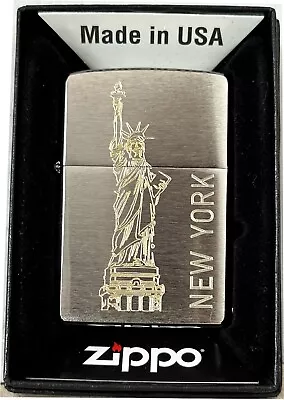 Zippo Statue Of Liberty New York + Request Engraving With / Without Gift Set • £33.53