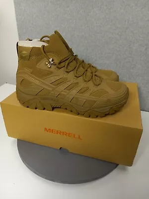 Merrell Moab Velocity Mid Waterproof Tactical Coyote/Tan Mens Sz 10 Boots Shoes • $89.99