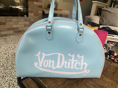 Vintage Von Dutch Bowling Bag  Baby Blue And Pink Striping Rare 90’s • $237.77