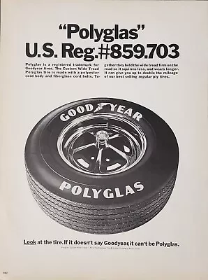 1969 Goodyear Tires Polyglas Custom Wide Tread Vintage Print Ad • $24.26