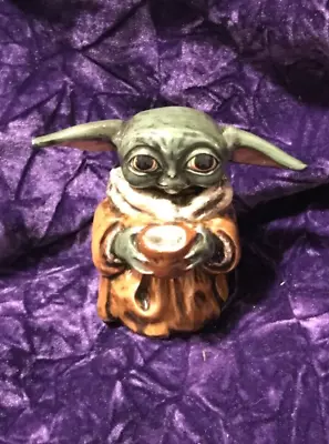 Hand Painted Ceramic  Baby Yoda Star Wars The Child Grogu The Mandalorian NIB • $55